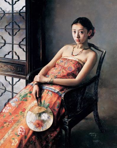 中国油画女 中国油画女人头像