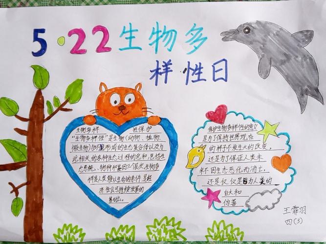 生物多样性手抄报模板保护野生动物儿童画素材小报世界动物国际日68期