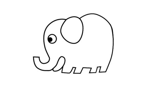大象简笔画可爱 大象简笔画可爱又简单