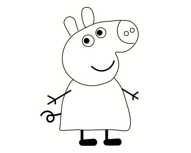 小猪佩奇简笔画彩色 小猪佩奇简笔画彩色儿童简笔画