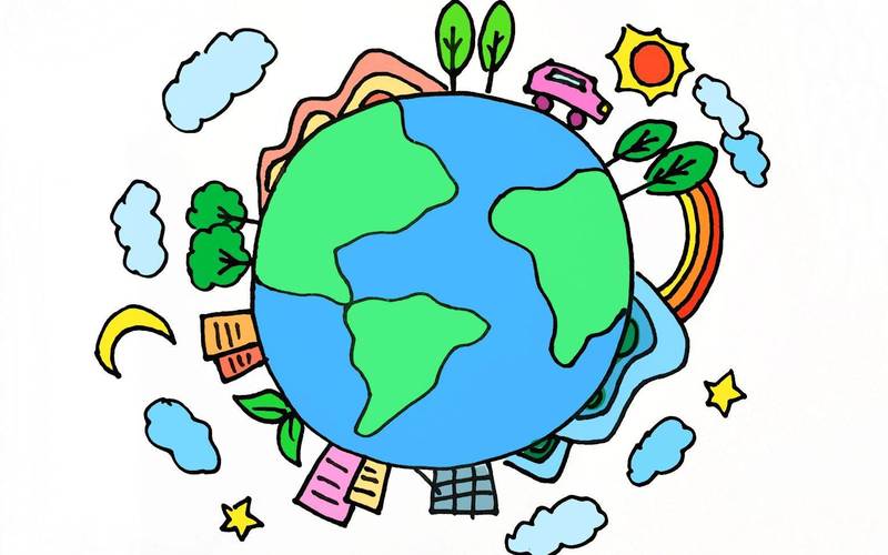 儿童地球简笔画 儿童地球简笔画彩色画法