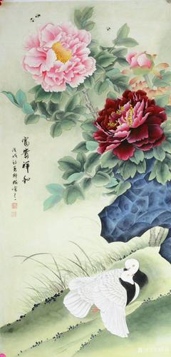 韩梅牡丹画