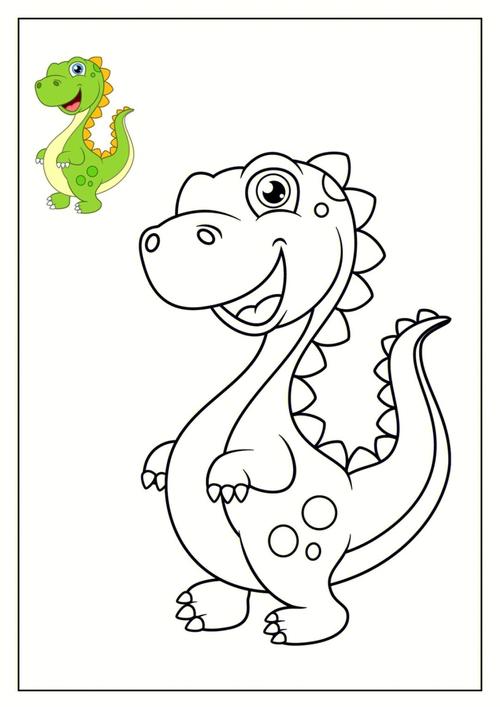 恐龙简笔画涂色 恐龙简笔画涂色带颜色