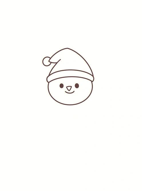 圣诞小雪人简笔画