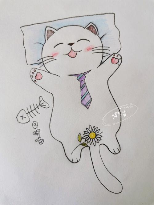 小猫可爱简笔画