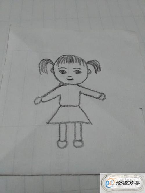 儿童自画像女孩简笔画