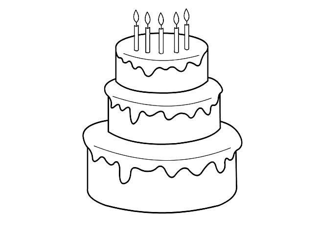 儿童生日蛋糕简笔画