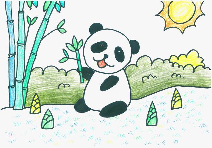 大熊猫简笔画卡通