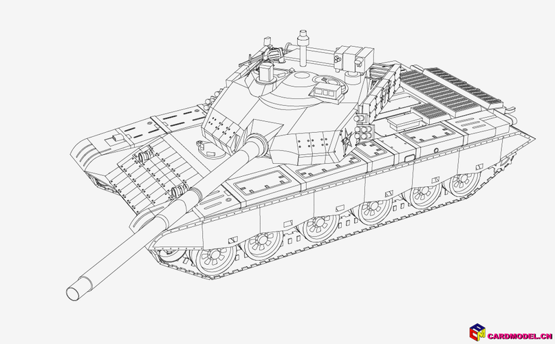 99a主战坦克简笔画