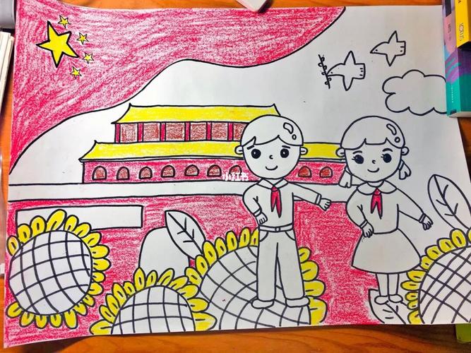 天安城门儿童绘画作品图片