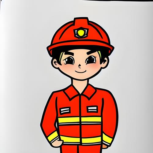 儿童消防简笔画
