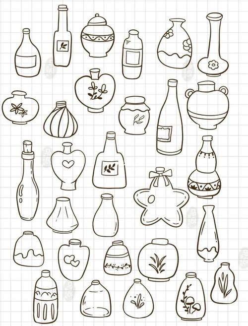 瓶罐简笔画 各种瓶瓶罐罐的简笔画