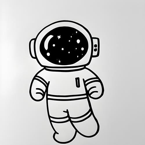 可爱太空人简笔画 可爱太空人简笔画彩色