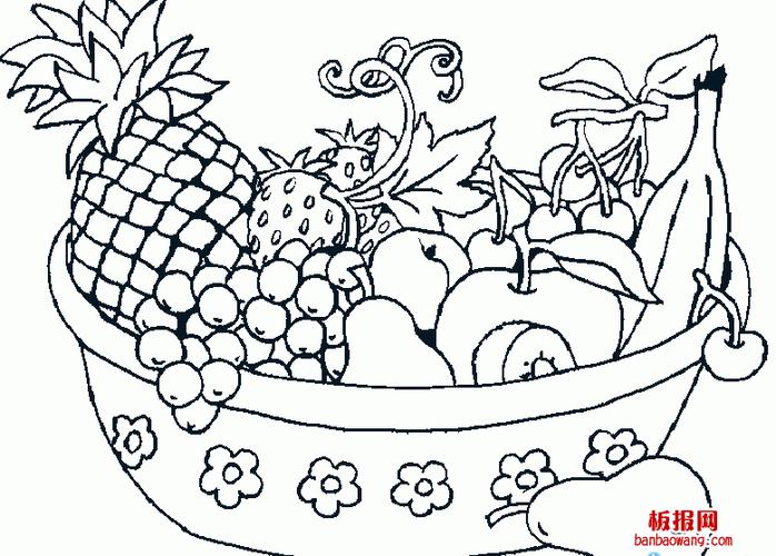 水果组合简笔画 水果组合简笔画涂色