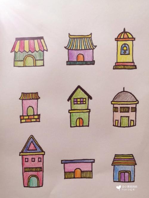 幼儿园简笔画房子图片 幼儿园简笔画房子图片大全带色