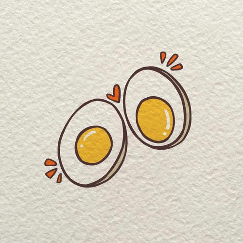 鸡蛋的简笔画 小朋友剥鸡蛋的简笔画