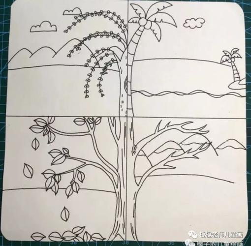 艺考 儿童画 儿童画自媒体 微信公众号 橙橙老师儿童画 春夏秋冬 图片