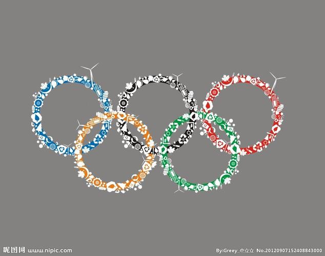 奥运五环简笔画彩色图片