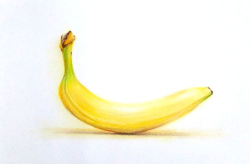 香蕉彩铅画 香蕉彩铅画步骤图片大全