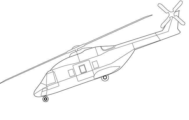 军用直升飞机简笔画 军用直升飞机简笔画画法