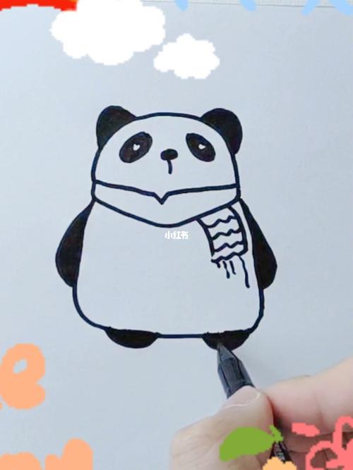 超萌小熊猫简笔画 超萌可爱小熊猫简笔画