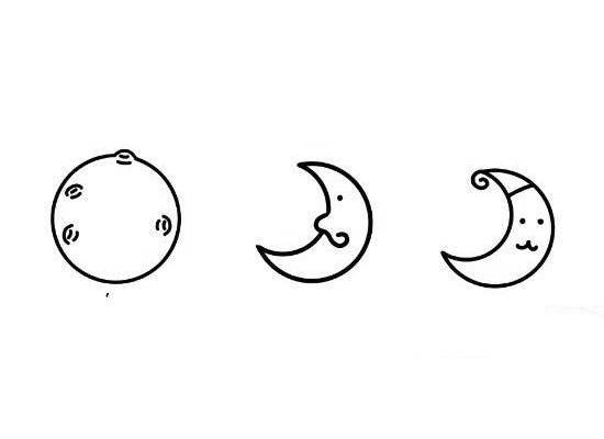 月球画法简笔画