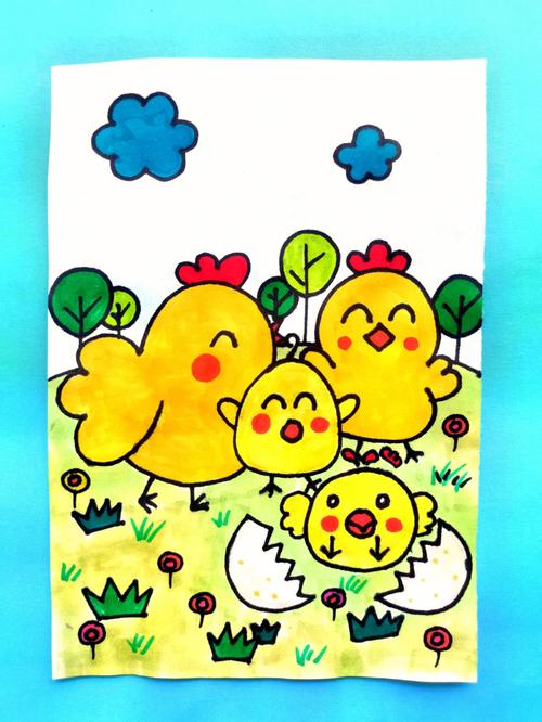 小鸡简笔画儿童简笔画 小鸡简笔画简单画法