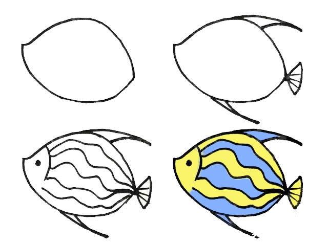 鱼的画法简笔画图片 鱼的画法简笔画图片简单