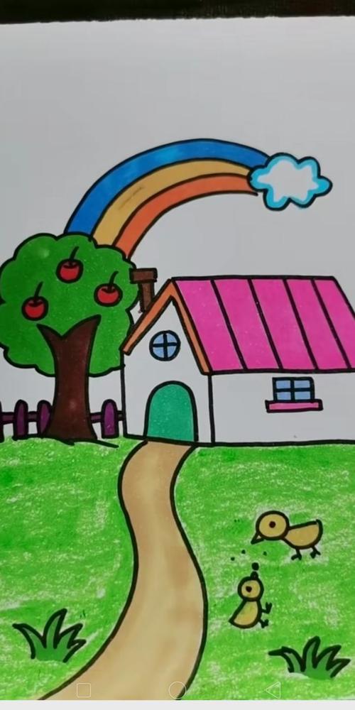 怎么画我的家乡儿童画图片