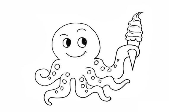 可爱小章鱼简笔画