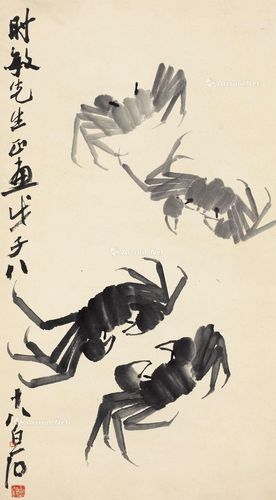 齐白石螃蟹水墨画 齐白石螃蟹水墨画中国元素