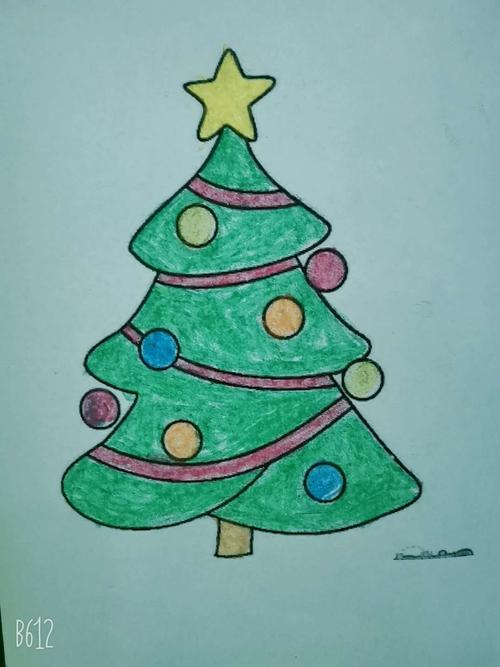 儿童圣诞树绘画 幼儿圣诞树绘画