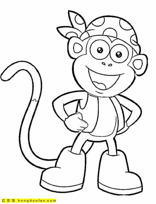 小猴子简笔画涂色 小猴子简笔画涂色的图片