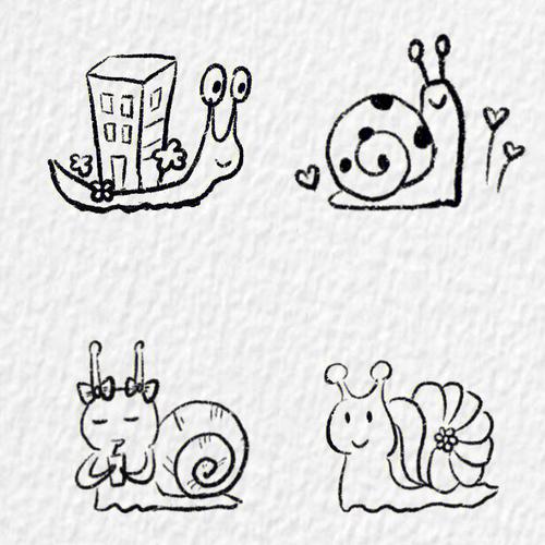 蜗牛的简笔画法