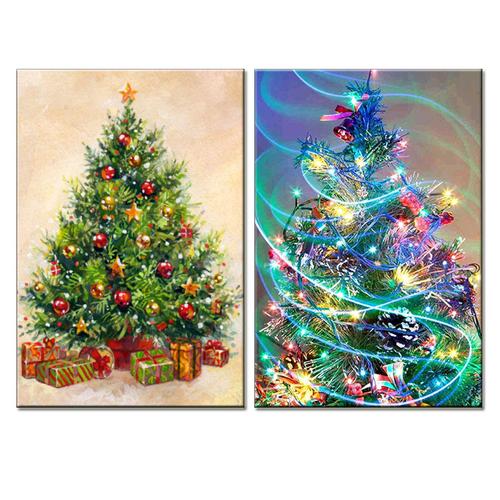 圣诞树装饰画图片 圣诞树的图画装饰