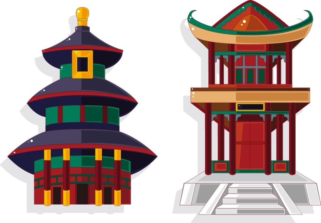 中国古代建筑简笔画 中国古代建筑简笔画图片