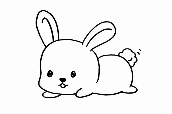 趴着兔子简笔画