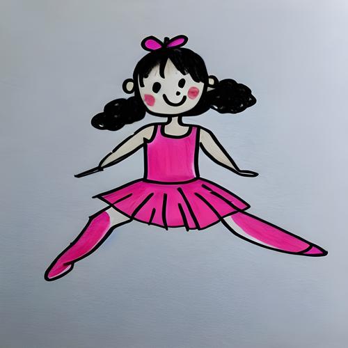 跳舞的小女孩简笔画 一个跳舞的小女孩简笔画