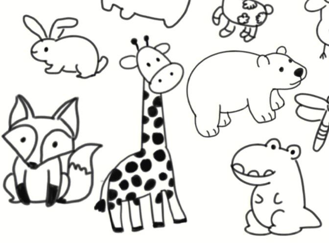 动物图片大全大图简笔画 动物图片大全大图简笔画彩色铅笔画