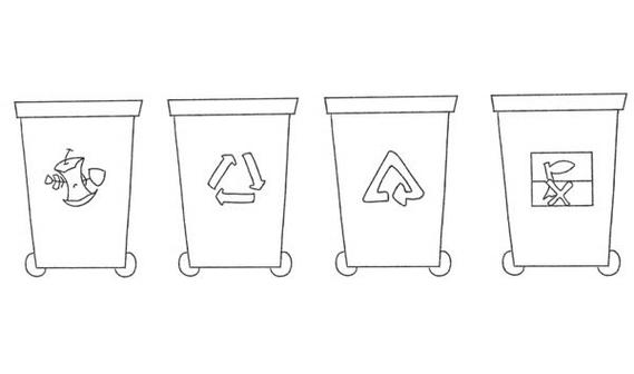 垃圾桶简笔画分类