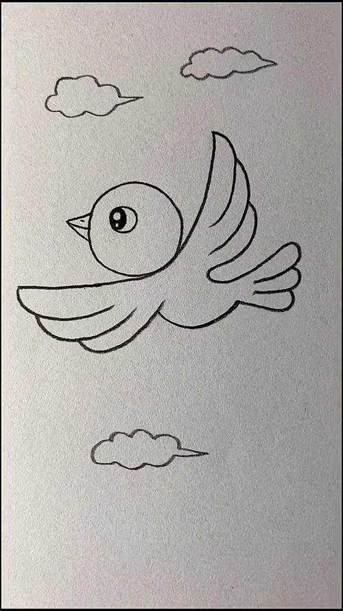 天上飞的小鸟简笔画