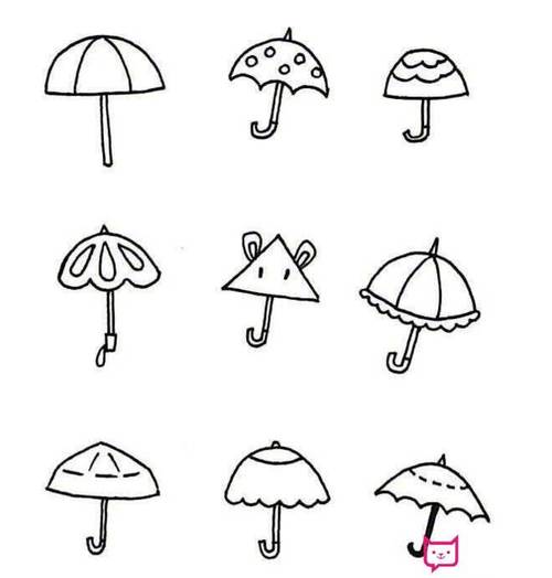 小雨伞简笔画 漂亮的小雨伞简笔画