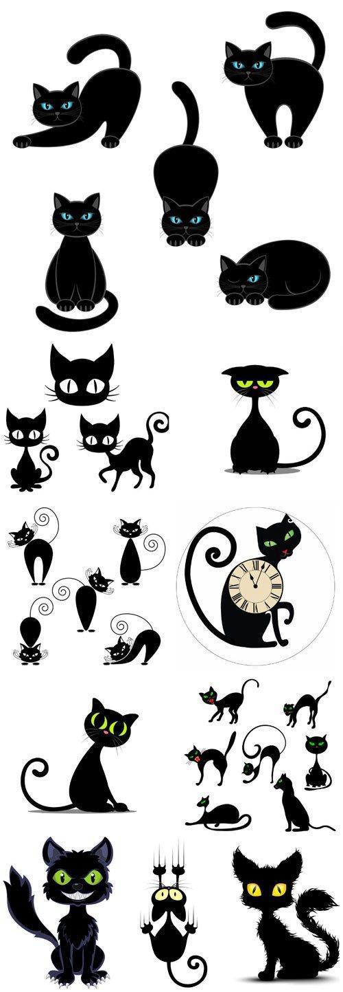 小黑猫简笔画