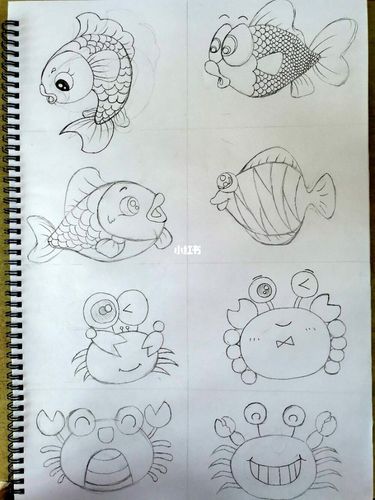 海底动物简笔画 海底动物简笔画图片大全