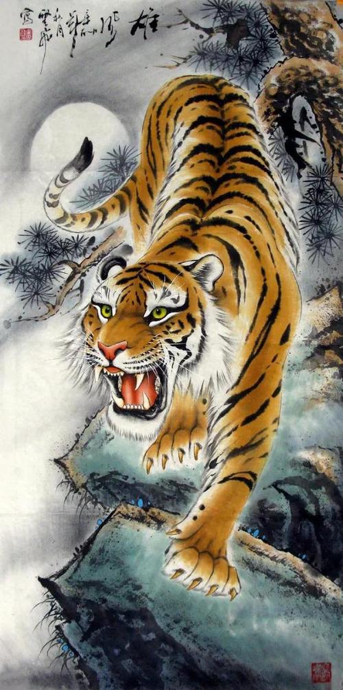 儿童国画老虎的画法图片