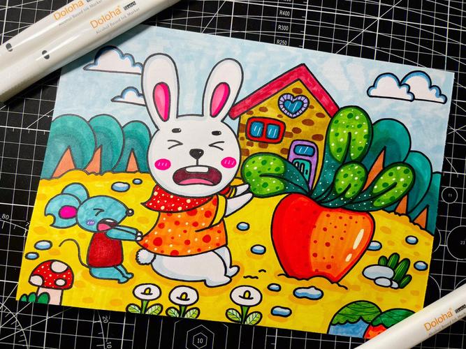 小兔子拔萝卜简笔画 小兔子拔萝卜简笔画可爱