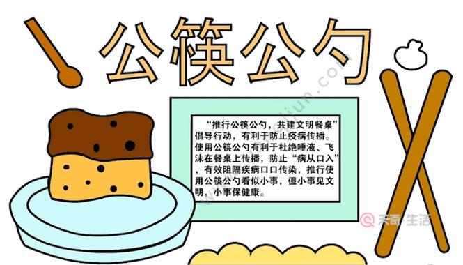 文明餐桌公筷公勺手抄报