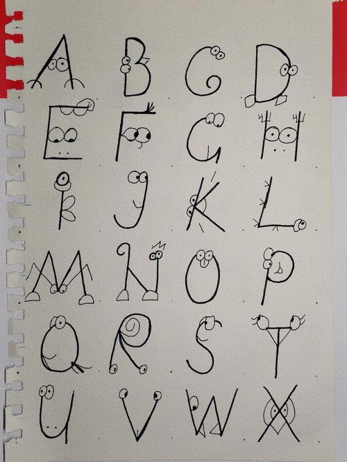 英语26个字母简笔画 英语26个字母简笔画法大全