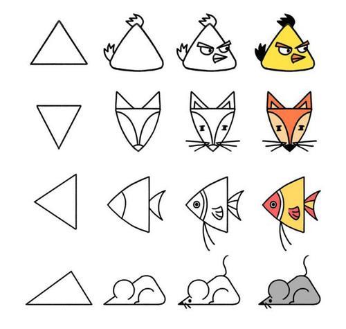 三角形动物简笔画