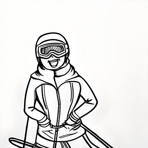 滑雪人物简笔画